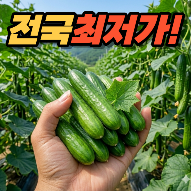 아삭 햇 국내산 산지직송 스낵 미니 오이, 1개, 500g
