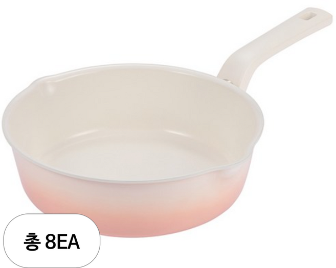 해피콜 인덕션 플렉스팬 블랑 IH 와이드 프라이팬 스프레드 핑크, 22cm, 8개