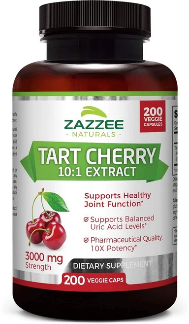 Zazzee 타트체리 Tart Cherry 3000mg 200캡슐 1통, 1개, 200정 - 쿠팡