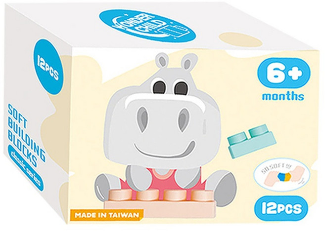 玩劇Won Chi 馬卡龍軟積木 台灣製造 食品接觸級用料 安全無毒, 1個, 軟積木補充包-12pcs