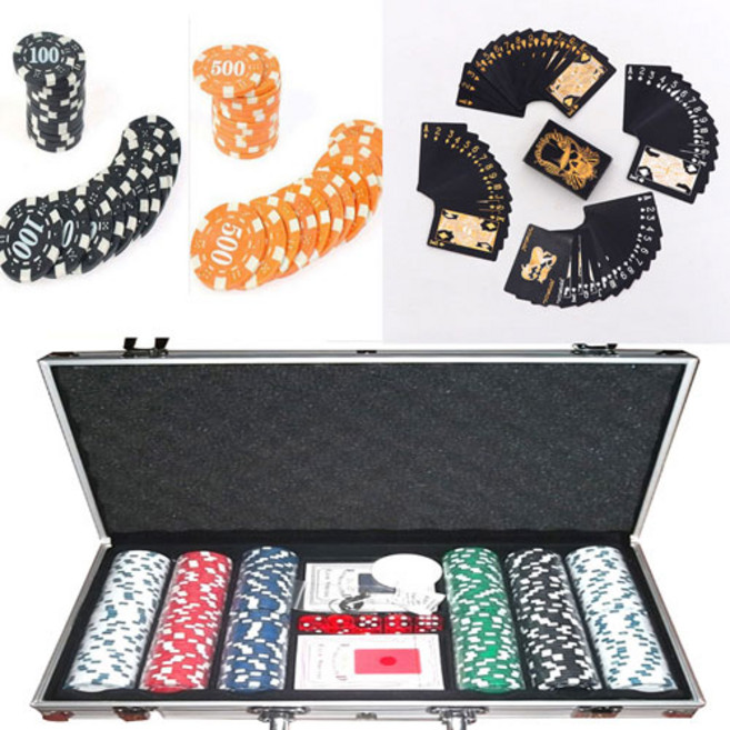 카지노칩 원화인쇄된 숫자칩300개+플라스틱 블랙카드2종 세트구성 포커칩, 원화인쇄 숫자칩300개+블랙카드 2종, 1개