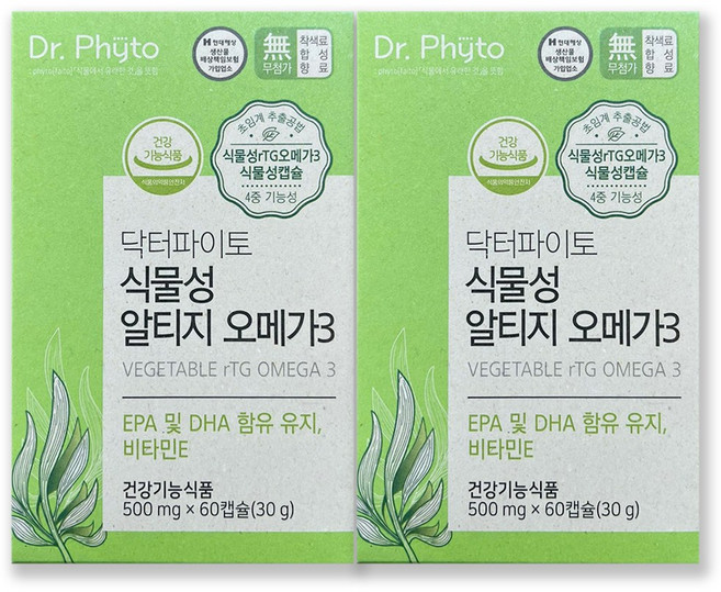 닥터파이토 초임계 식물성 알티지 오메가3, 60정, 2개