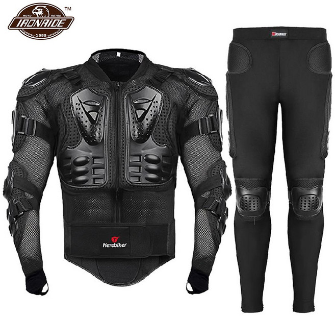 오토바이 자켓 모토 크로스 레이싱 보호 장비 5XL, Black Set 3, 1개