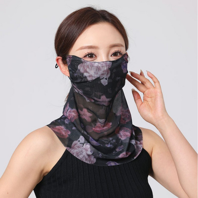 1+1 자외선차단 멀티 스카프 마스크 귀걸이형 꽃무늬5종 목토시 넥워머