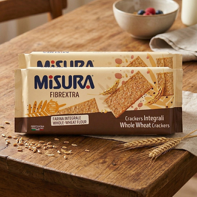 미주라 고소한 통밀 크래커 저칼로리 식이섬유 다이어트 간식, 385g, 2세트
