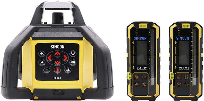 신콘 신콘 회전 레이저레벨기 RL-700 DUO 레드라인 수평 DLS-750 수광기2개포함, 1개