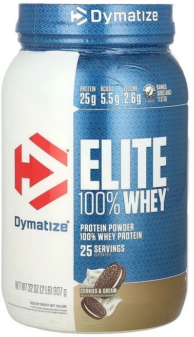 Dymatize Elite 100% Whey Protein Powder Cookies & Cream 2 lbs (907 g), 1개 - 쿠팡
