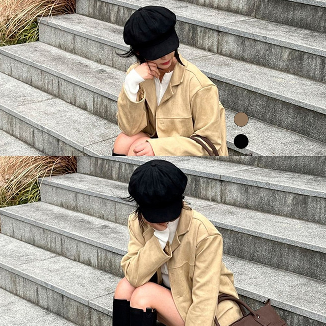 [얼굴소멸핏]헌팅캡 무지 마도로스 캡 모자 모던팔각모자