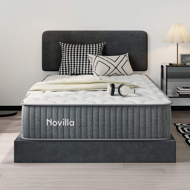 Novilla 스프링 싱글 침대 매트리스 포켓 슈퍼싱글 매트 1인용, 25cm, 미디엄소프트