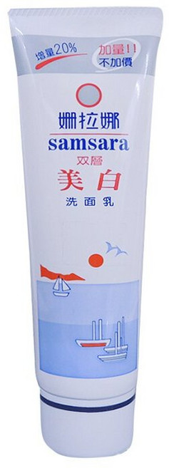 姍拉娜 洗面乳 清潔、防面皰, 1個, 姍拉娜洗面乳(雙層美白)120g