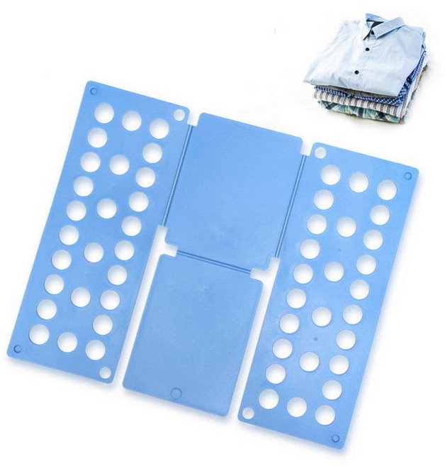 3종 옷개기판 옷접기폴더 셔츠정리 빨래 쉽게 개기 옷장정리, 블루, 1개