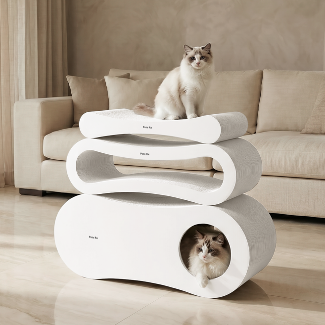 펫츠알엑스 올 화이트 3 in 1 빅사이즈 스마트 스크래쳐, 1개