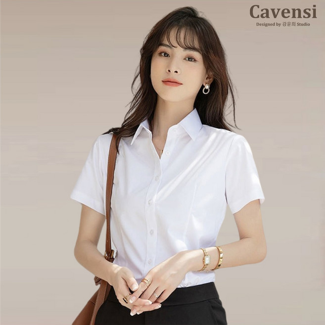 【Cavensi】S-5XL 上班族襯衫 多款多色 加大尺碼 短袖襯衫 女生襯衫 白襯衫 工作襯衫 OL上班襯衫 42T