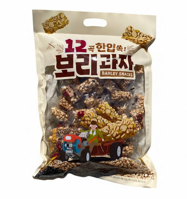 쿠키나라 한입쏙 12곡 보리과자 400g X 1봉지 미니 길쭉이 (66입) 곡물과자, 1개