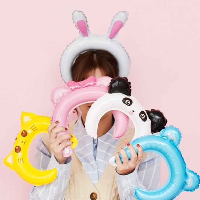 센스라벨 풍선머리띠 생일 기념일 동물 파티용품, 1p, 젖소
