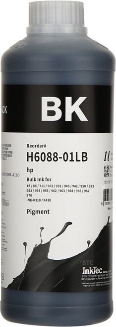 잉크테크 1리터 HP officejet pro 8100 8600 8610 8710 8210 7740 무한리필잉크, 검정안료(H6088)  1리터, 1개