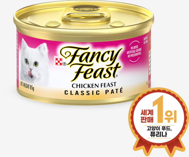 팬시피스트 생후 3개월 이후 고양이 화이트라벨 클래식 주식캔, 닭, 85g, 8개