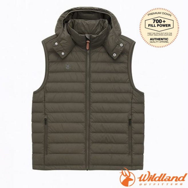 荒野 WildLand 男 700FP 輕量防潑羽絨背心 可拆帽 登山健行 0B32172