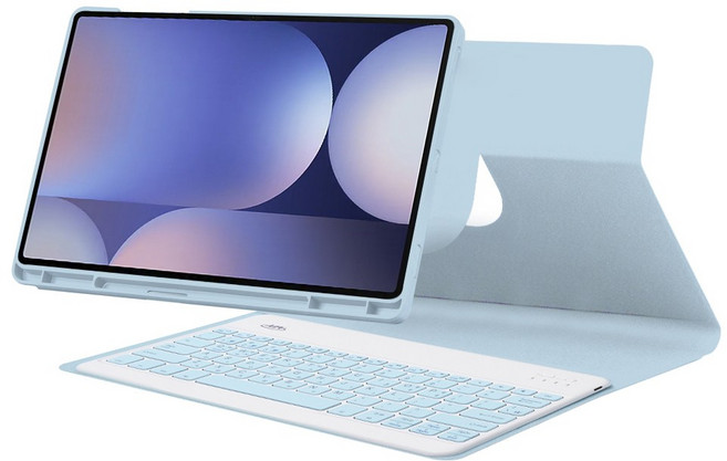 갤럭시탭 A11 플러스 A9+ 공용 마그네틱 케이스 블루투스 키보드 (S펜수납 가능), 소다, 1개