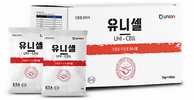 유니셀 시멘트 혼합제 유니온 시멘트 몰탈 견출 혼화제 70g, 10개