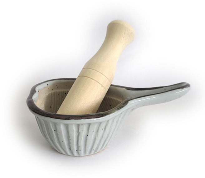 분청 표주박 깨갈이 절구 1호 (지름 11cm) 깨갈이 미니절구세트 마늘갈이 이유식절구, 1세트