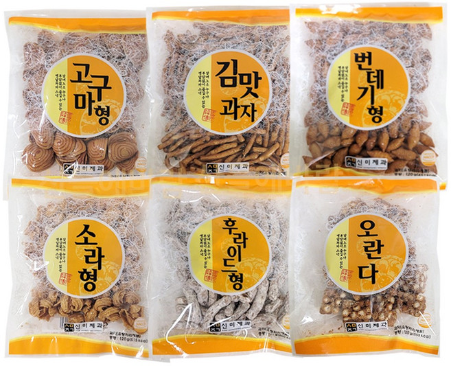 신미제과 6가지 맛 추억의 옛날과자, 6개, 120g
