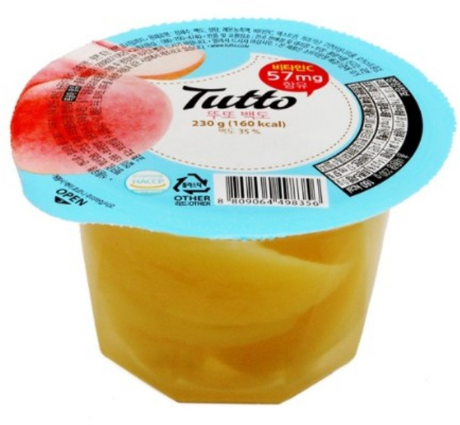 뚜또 젤리 백도 푸딩 1박스(6개), 230g