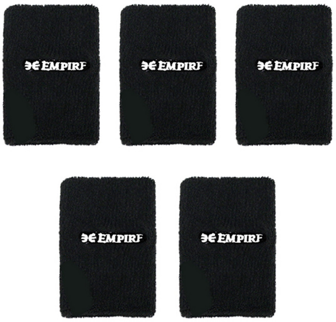 엠파이어 스포츠 손목아대 롱타입 땀흡수 땀흘림 방지 밴드 세트(5pcs), 검정