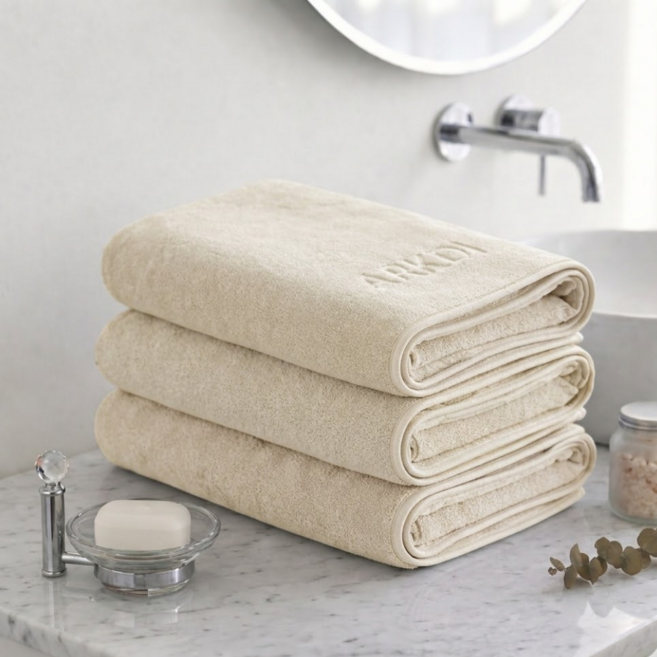 아크디 먼지없는 고급 바스타월 대형, 오트, 1개