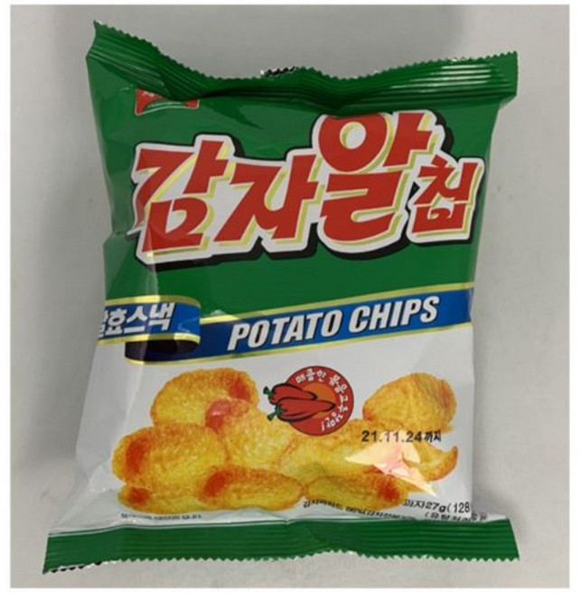 감자알칩 스낵, 1개, 27g