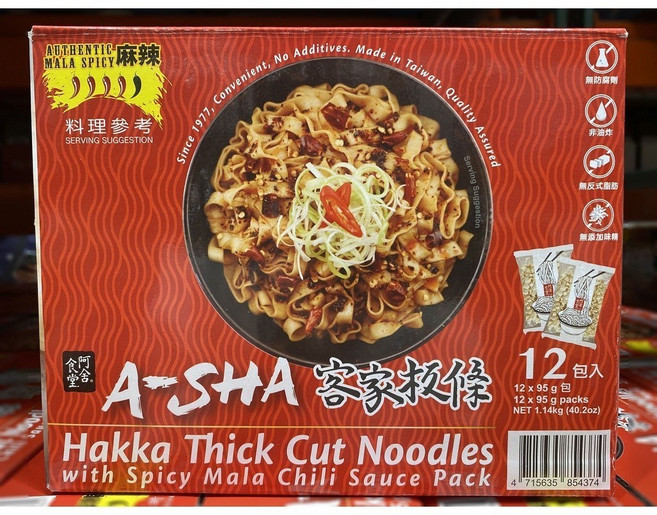 阿舍食堂 客家板條 麻辣口味, 95g, 12個