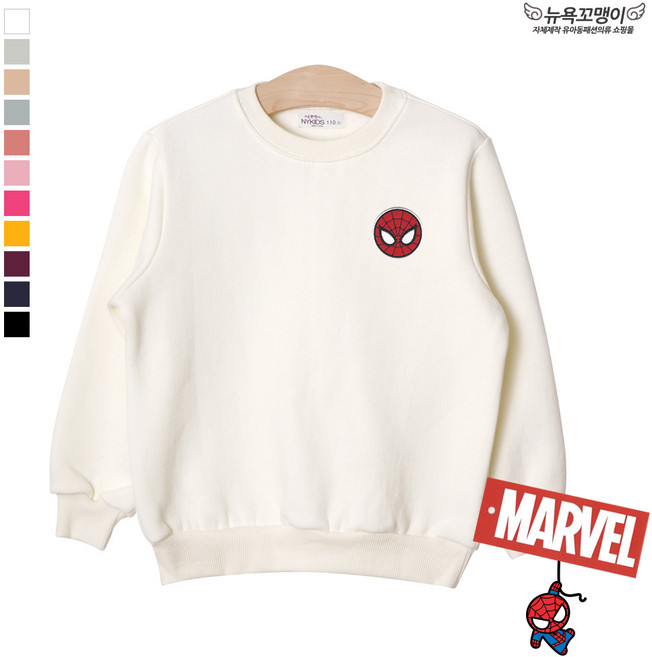 마블 맨투맨(기모) 와펜 L004 스파이더맨-아동/주니어