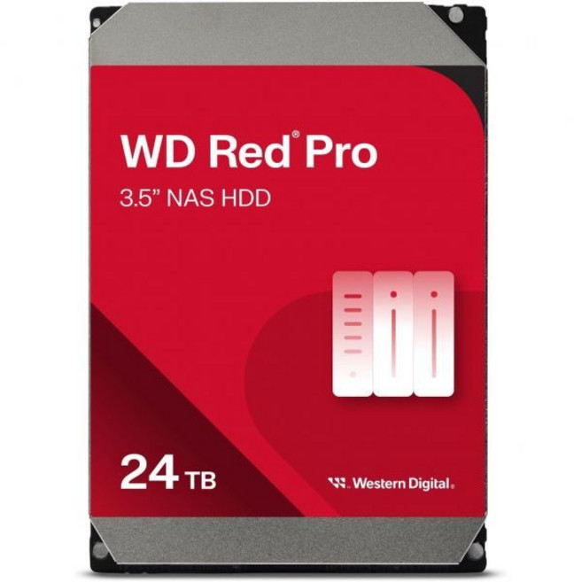 웨스턴 디지털 24TB WD 레드 프로 NAS 내장 하드 드라이브 HDD - 7200RPM SATA 6Gbs CMR 512MB 캐시 3.5인치 WD240KFGX
