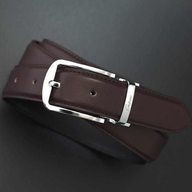 카시니 천연 소가죽 남성 정장 벨트 기본 스타일 (CSSTB01) 정품 케이스 포장