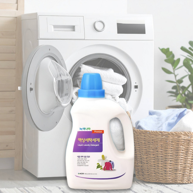 네이처월드 고농축 세탁 세제 1950ml 액상 중성 아기옷 세탁기 빨래 일반 드럼용 실내건조 액체세제, 1개, 1.95L