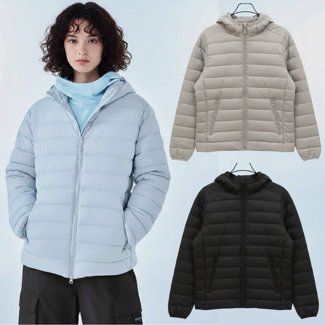 스파오 씬라이트 경량패딩 후드 재킷 - 남녀공용