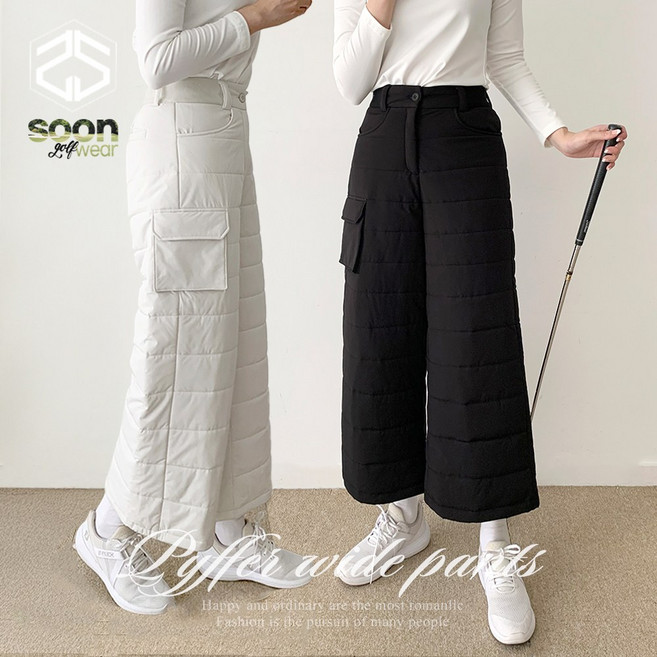 [순이야] S.골프 여성 A라인 통와이드 패딩 팬츠 스키바지
