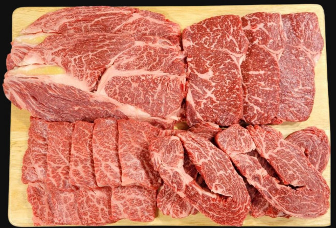 1++한우 VIP 커플 세트 600g [등심 채끝 새우 살치], 1세트