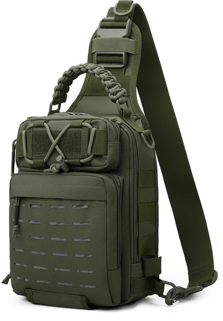 Neirny 남자 전술 낚시 숄더 크로스백 여행 캠핑 야외 밀리터리 택티컬 낚시 보조 군인 가방 루어가방 슬링백, 그린
