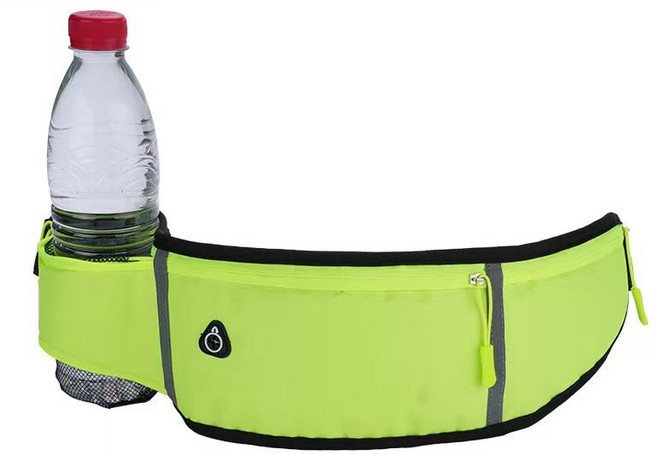방수 러닝벨트 힙색 물병수납 슬림 운동용 러닝가방 남녀공용, 1개, 녹색