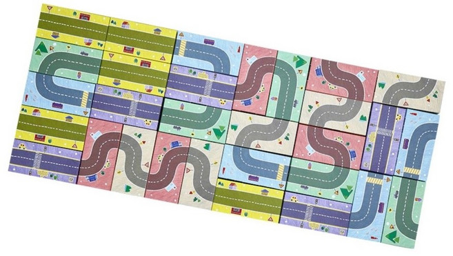 자동차도로놀이 종이벽돌블럭 소프트아기블럭 완구 IQ, 1개