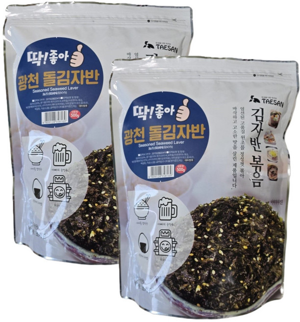 태산엔알디 딱좋아 광천 돌김자반 볶음, 2개, 500g