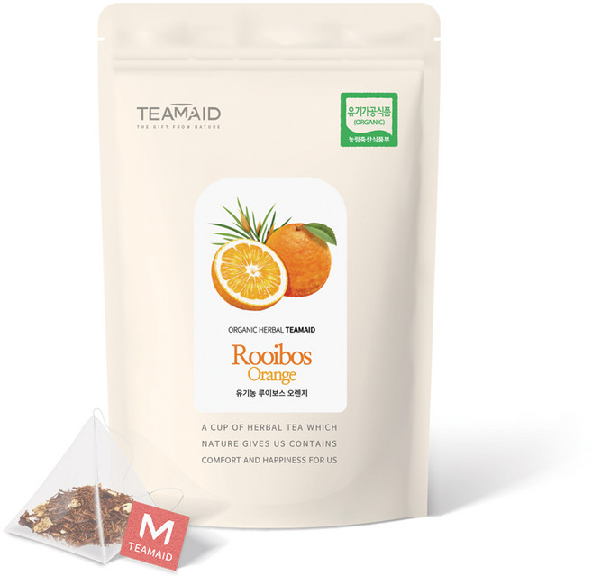 티메이드 유기농 루이보스오렌지 티백, 2.5g, 1개, 30개입, 2.5g