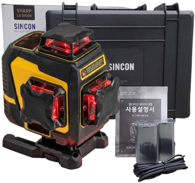 신콘 레드 레이저 레벨기 40배밝기 4D 3단계 밝기조절 P5000R 동일사양 ES5500R, 1개
