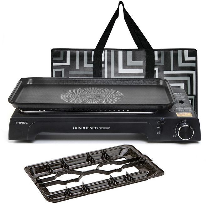 라니 가스 와이드그릴 보급형 REWG-9300B 휴대용 캠핑 대형그릴 야외그릴 불판, 1세트