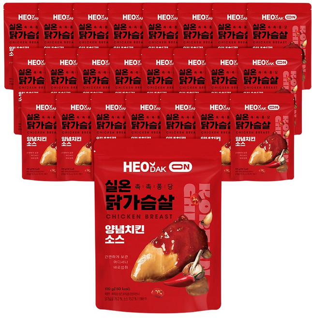 허닭ON 촉촉퐁당 실온 닭가슴살 양념치킨소스, 24개, 100g