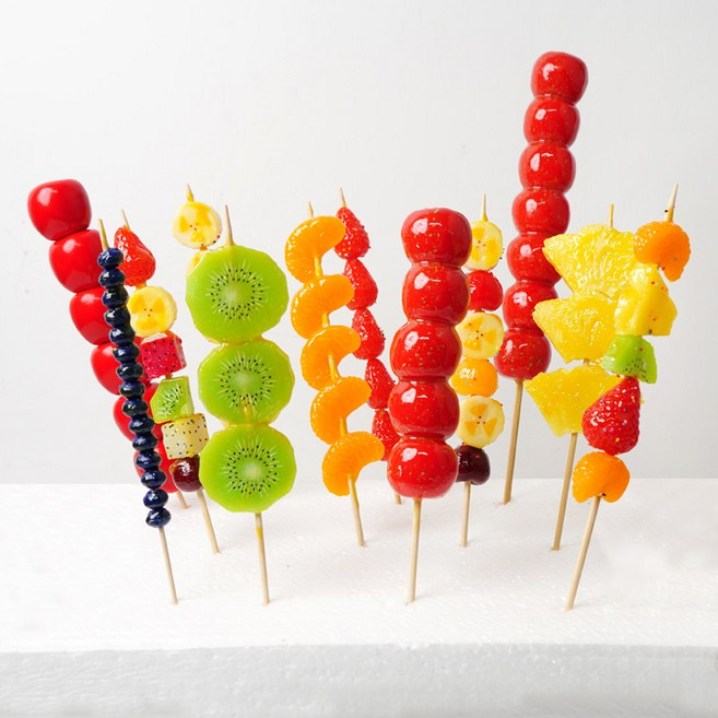탕후루 모형 마네킹 마켓 매장 행사 광고 진열 후루츠 전시 소품, 체리 바나나 설탕에 절인 과일 꼬치, 귤 설탕에 절인 Haws 꼬치