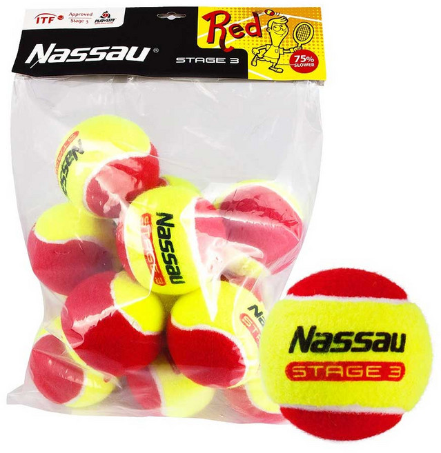 낫소 쿨볼 레드볼 12개입 T-1107 연습용 테니스공, 오렌지볼, 1개