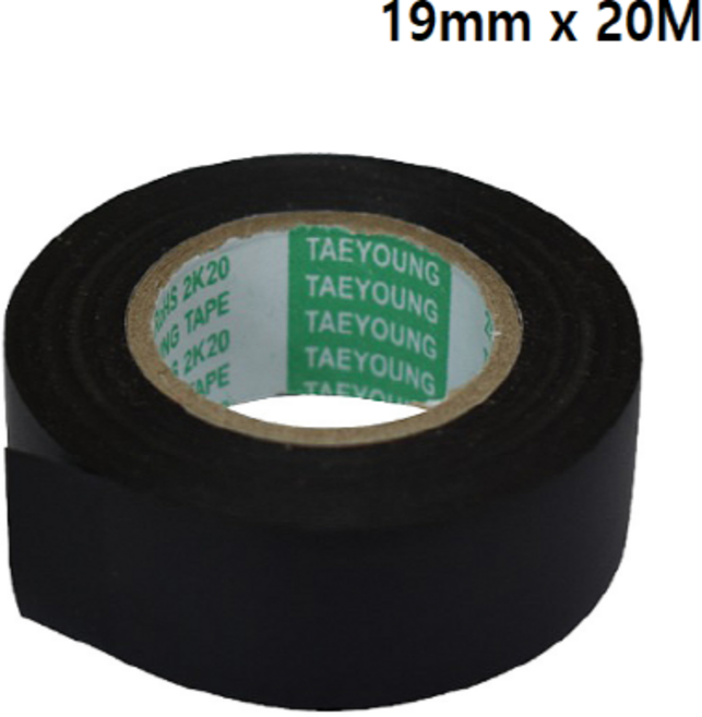태영 하네스 와이어링 전기테이프 19mm x 20M, 5개