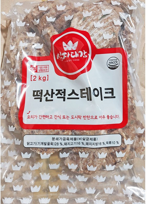 대용량 냉동 떡산적 스테이크 2000g 간식 반찬 업소용, 2kg, 1개
